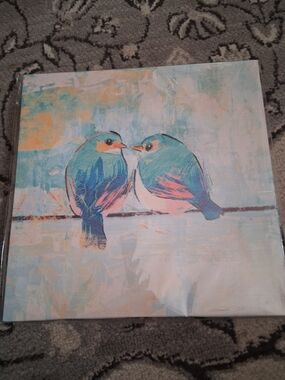 Special Moments Teal and Coral Bird Canvas Art